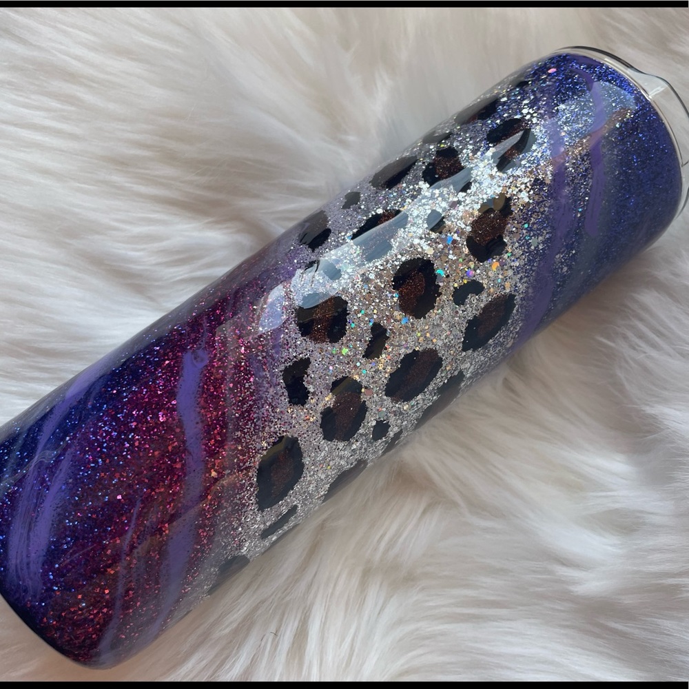 Purple Gypsy Leopard Swirl Tumbler